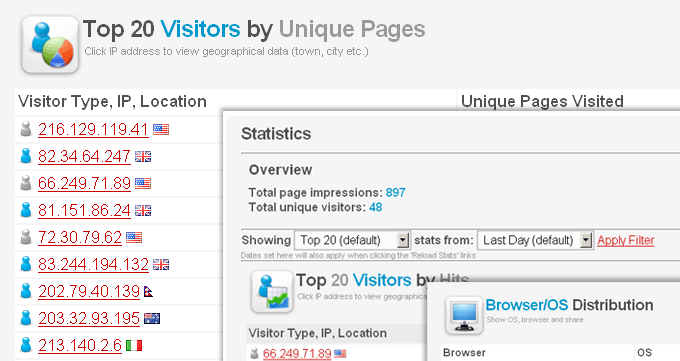 Screenshot of V-Stat statistics plugin