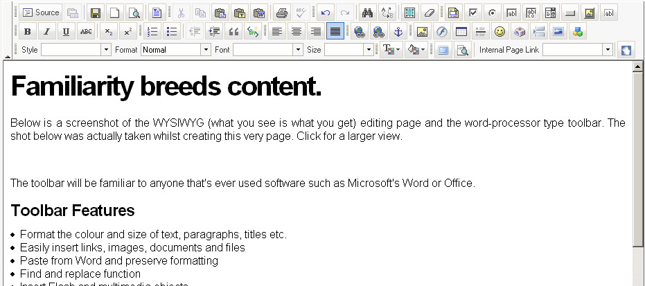 WYSIWYG Editing Page